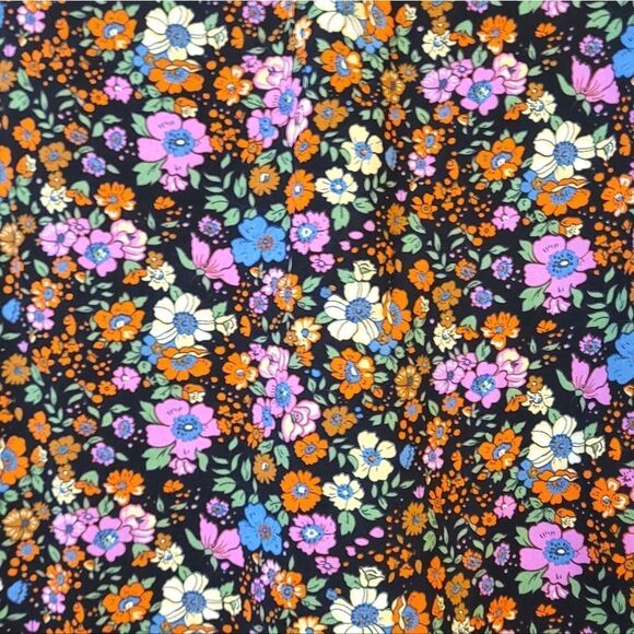 Vici Women's Black Neon Floral Ruffle Blouse Size M - Picture 5 of 6